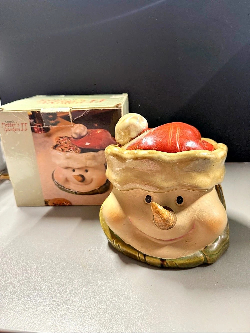 Kirkland's Potter's Garden II Ceramic Snowman Cookie Jar Snowman Cookie Jar